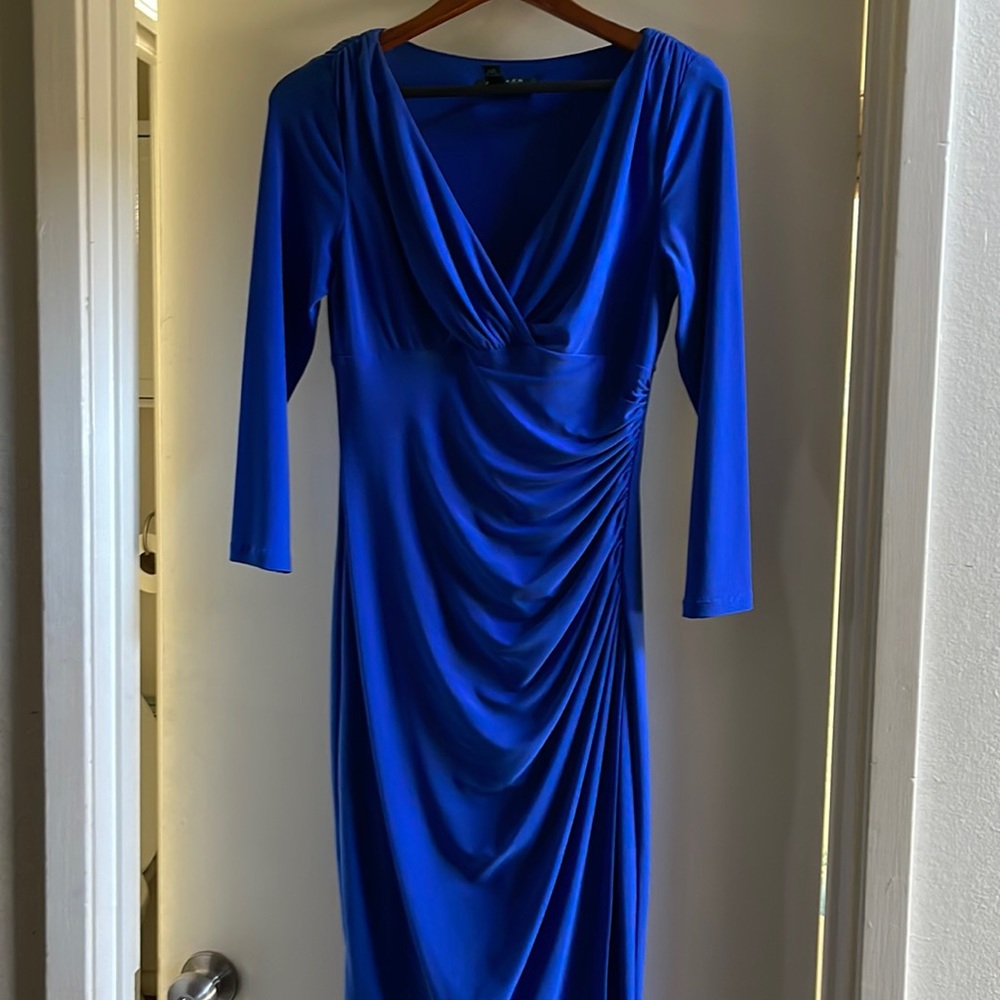 Royal blue sheath dress with long sleeves. Worn once